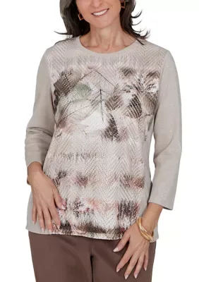 Luxe Be a Lady Abstract Texture Top by Alfred Dunner