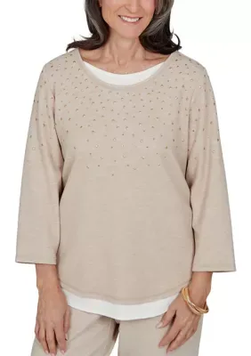 Luxe Be a Lady Heat Set Two in One Top by Alfred Dunner