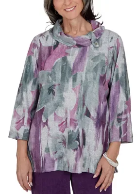 Vail Floral Brushstroke Top by Alfred Dunner