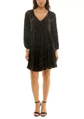 Floral Velvet Burnout Mini Dress by Taylor