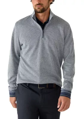 1/4 Zip Up Pullover with Rib Detail by Collection by Michael Strahan