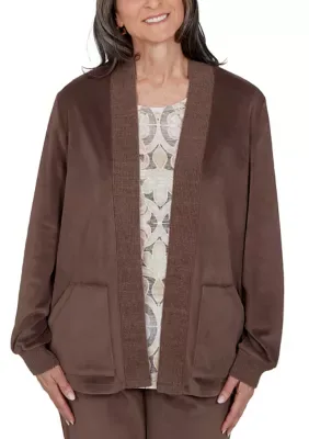 Luxe Be a Lady Open Cardigan by Alfred Dunner