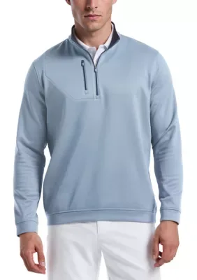 Two-Tone Fleece Quarter-Zip Pullover