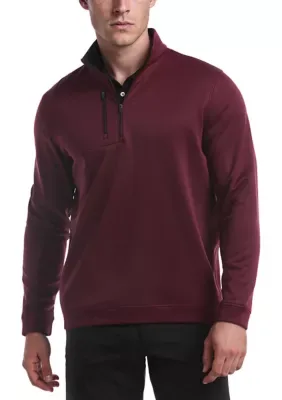Two-Tone Fleece Quarter-Zip Pullover