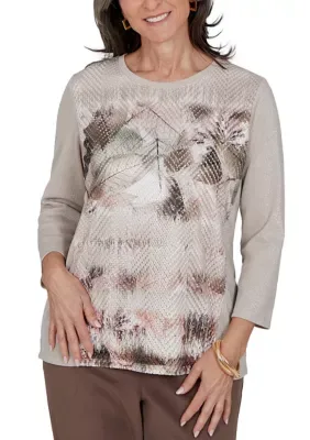 Luxe Be a Lady Abstract Texture Top by Alfred Dunner