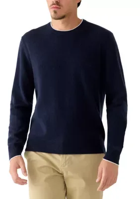 Cashmere Tipped Crewneck Sweater by Magaschoni