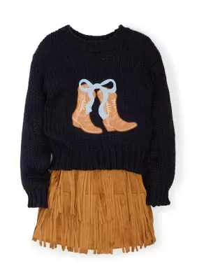 Cowboy Boot Sweater Dress 2-Piece Set by Rare Editions