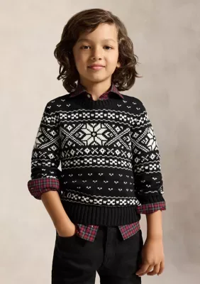 Snowflake Cotton Sweater by Ralph Lauren