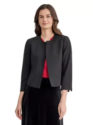 Embellished Open Front Cardigan by Kasper