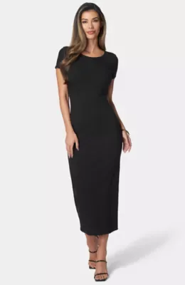 Rib Maxi T-Shirt Dress by bebe
