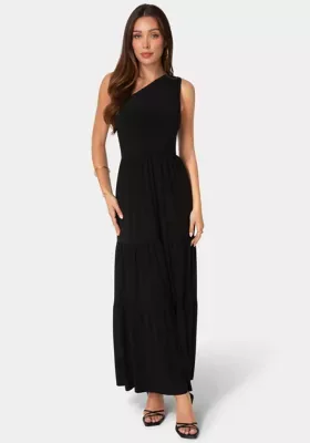 One Shoulder Tiered Maxi by bebe