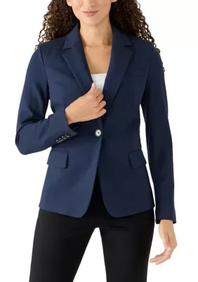 High Twist Compression One Button Notch Collar Jacket by Calvin Klein