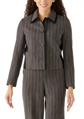 4-Button Herringbone Jacket by Calvin Klein