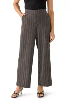 Pull on Wide Leg Herringbone Pants by Calvin Klein