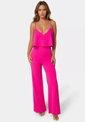 Ruffle Wide Leg Jumpsuit by bebe