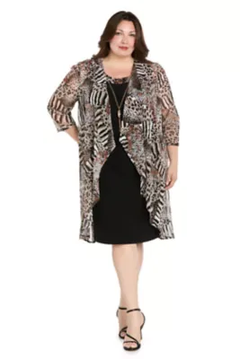 Animal Printed Jacket Dress by R&M Richards