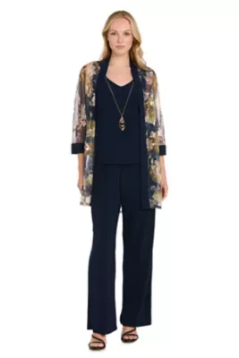 Mesh Printed Pant Suit by R&M Richards