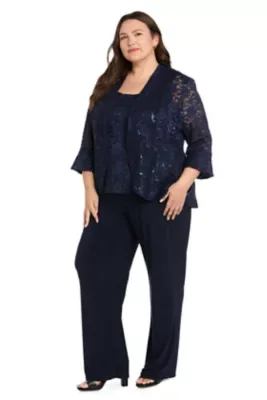 Sequin Lace Pant Suit by R&M Richards