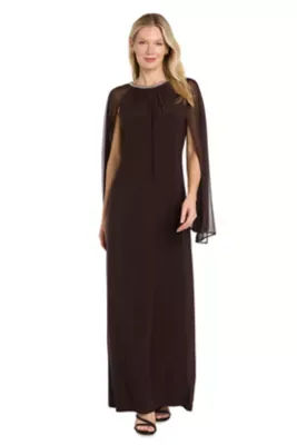 Long Sheath Dress with Cape