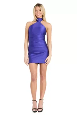 Stretch Satin Mini Dress by Morgan & Co