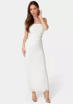 Lace Strapless Tube Maxi Dress by bebe