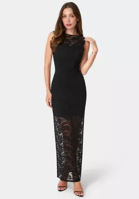 Lace Racer Sleeveless Maxi Dress