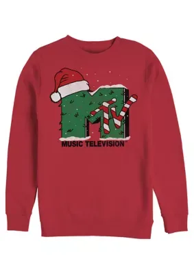 MTV Holiday Graphic Crew Fleece Sweatshirt by Mtv