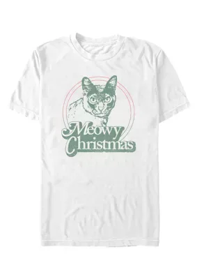 Meowy Christmas Circle Graphic T-Shirt by Generic