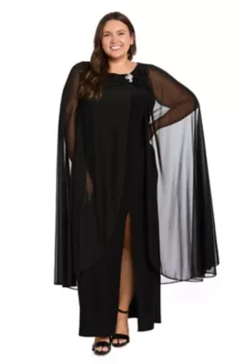 Long Ity Dress with Cape by R&M Richards
