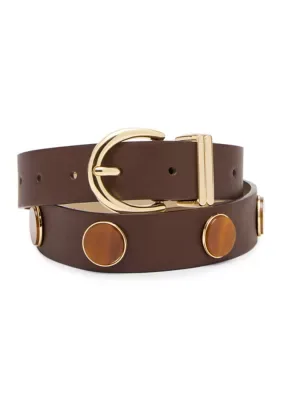 30 mm Smooth PU Belt with Resin Studs by Steve Madden