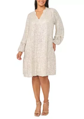 Sequin Babydoll Dress by CeCe