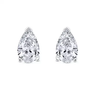 Lab Created 1 CTW Lab-Grown Diamond 14K White Gold Earrings by Diamaison