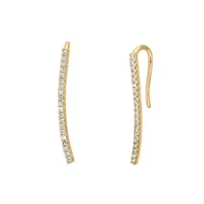 Crawler Earrings with Round Diamonds by Brilliant Grown
