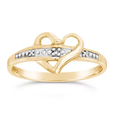 Round Diamond Gold Open Heart Ring by Brilliant Grown