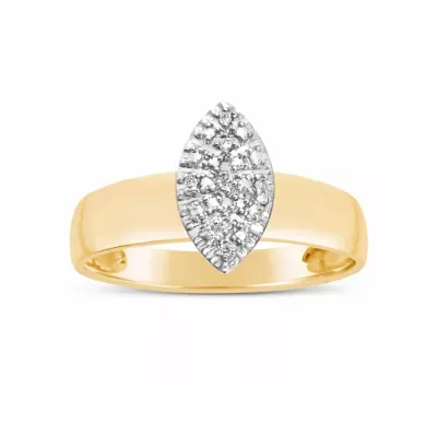 Round Diamond Yellow Gold Marquise Cluster Ring by Brilliant Grown