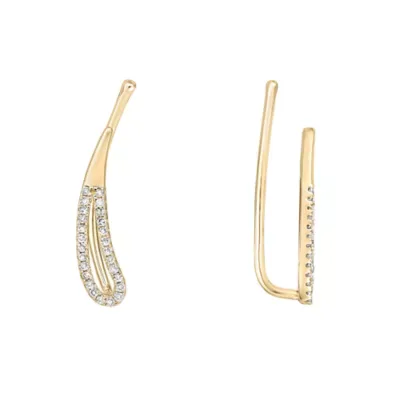 Diamond Ear Crawlers, 1/7 ct. t.w. in Yellow Gold by Brilliant Grown