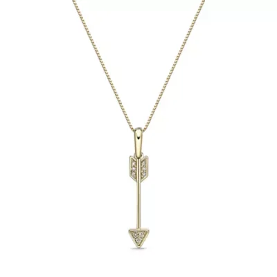 Round Diamond Arrow Pendant Necklace, 18 In by Brilliant Grown