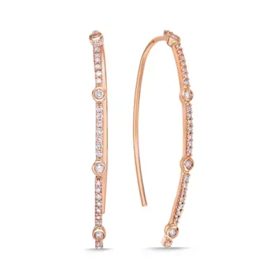 Diamond 10K Rose Gold Designer Crawler Earrings by Brilliant Grown
