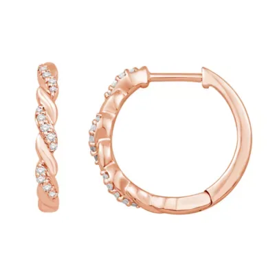 10K Rose Hoop Earrings by Brilliant Grown
