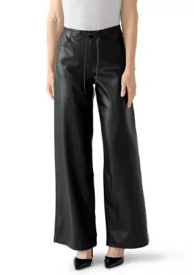 Faux Leather Wide Leg Pants by Habitual