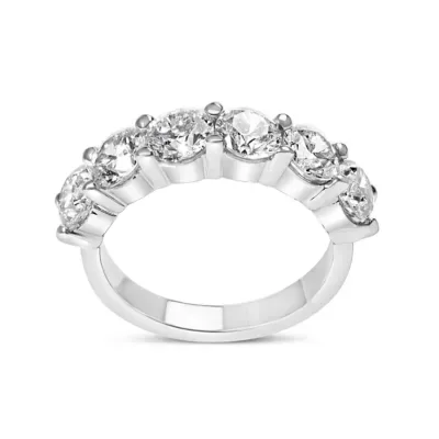 Lab Created 14K White Gold 3.0 Cttw Lab-Grown Diamond Shared Prong Set 6 Stone Band Ring (G-H Color, VS2-SI1 Clarity) by Haus of Brilliance