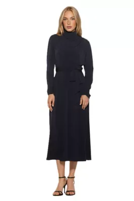 Seraphine Mockneck Draped Midi Dress