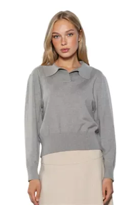 Jessica Collared Sweater Top by Alexia Admor