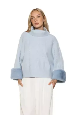 Sarah Knit Sweater with Faux Fur by Alexia Admor