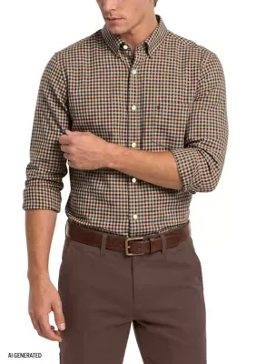 Luxury Twill Long Sleeve Button Down Shirt by IZOD