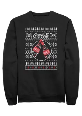 Coca-Cola Ugly Sweater Graphic Crew Fleece Sweatshirt by Coca Cola