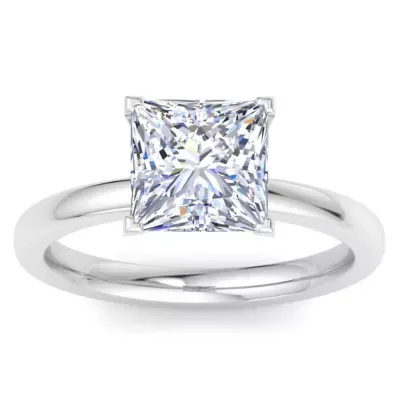 Lab Created 3 Carat Princess Cut Lab Grown Diamond Ring in Sterling Silver, Solitaire by Belk & Co