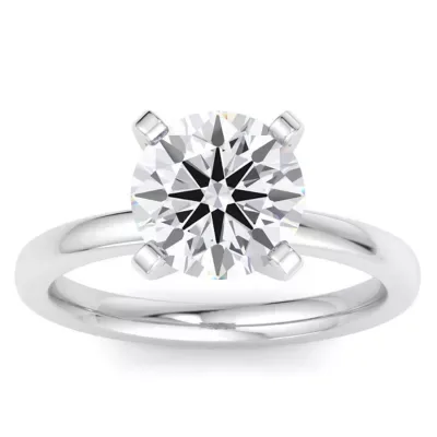 Lab Created 3 Carat Round Shape Lab Grown Diamond Ring in Sterling Silver, Solitaire by Belk & Co