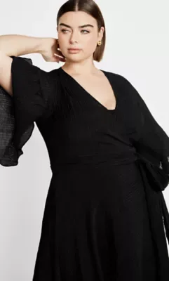 Kira Ruffle Wrap Maxi Dress by City Chic