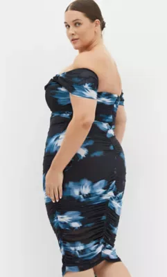Jazmin Ruched Floral Print Dress by City Chic